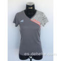 Camiseta de deporte de punto gris de buena calidad